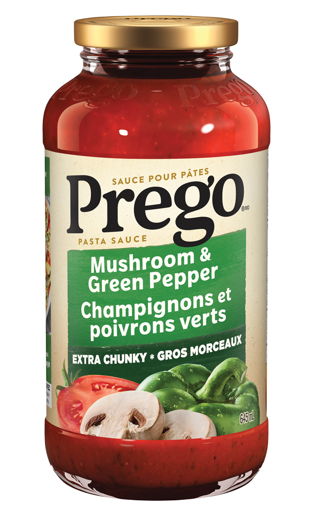 Sauce pour pates Prego, Champignons et poivrons