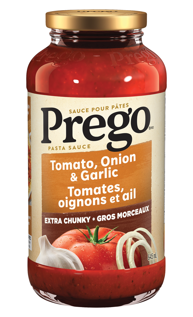 Sauce pour pates Prego, Tomates, oignons et ail