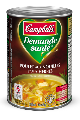 campbell's demande sante poulet aux nouilles at aux herbes